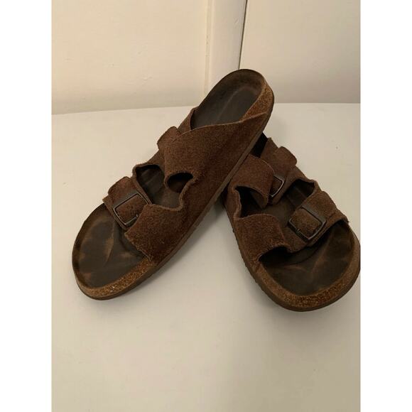 Birkenstock 353029 Jamie Sz 11m sandels brown suede leather 2 buckles preowned main image 5